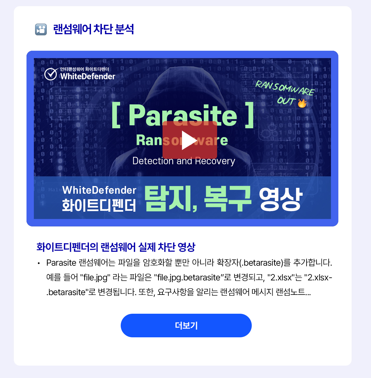 Parasite 영상 소개(블로그)